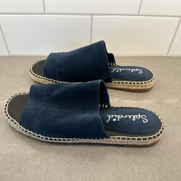New-SPLENDID Women's Navy Goring Maia Round Toe Slip On Leather 7.5 - Picture 3 of 5